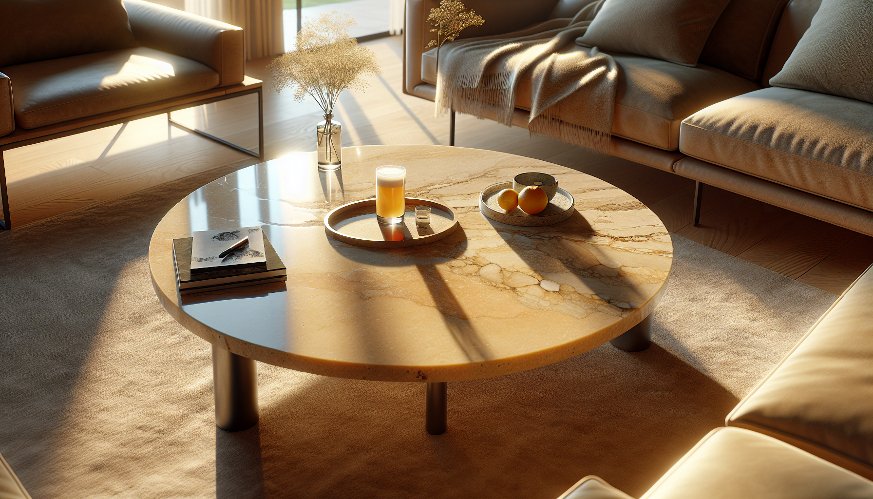 découvrez nos astuces pour protéger votre table basse en travertin des taches de vin, café et graisse, et conservez son éclat naturel au quotidien.