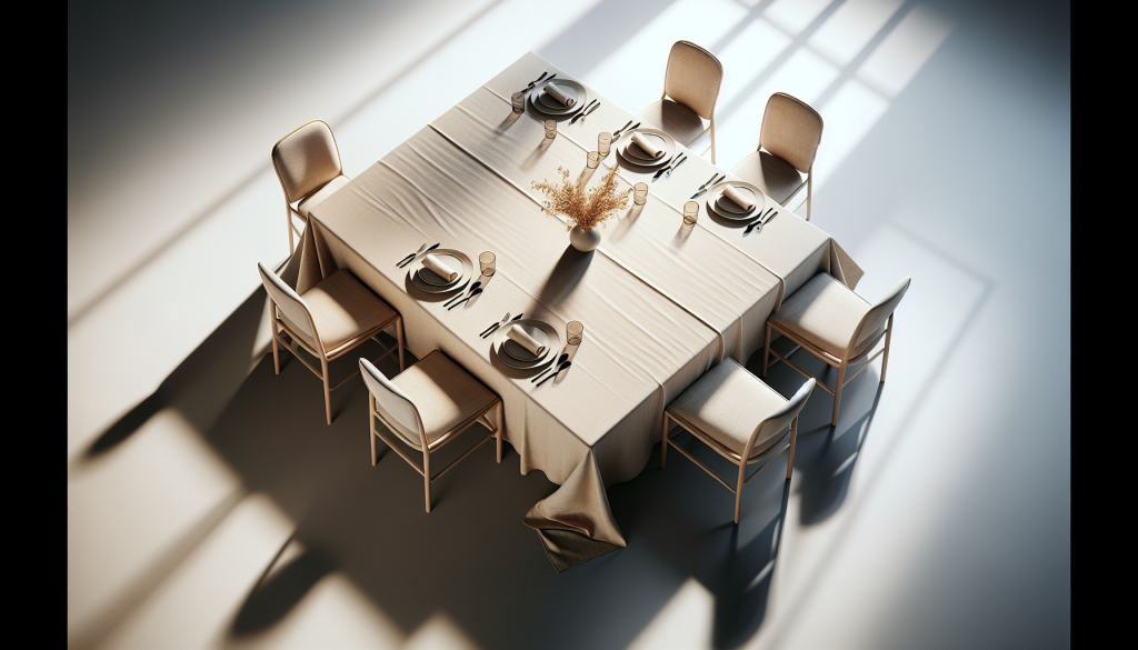 découvrez notre nappe rectangulaire parfaite pour 6 personnes, avec des dimensions idéales et une retombée recommandée pour une table élégante et bien dressée.